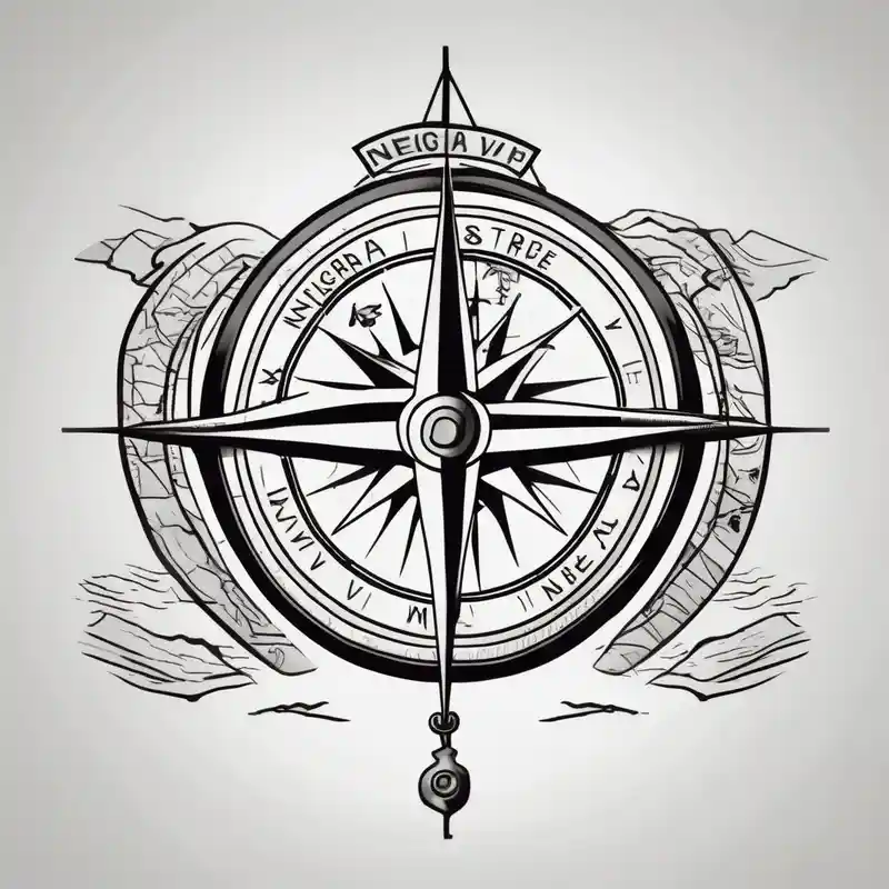 Compass on the back of the palm in the shape of Nigeria with longitude written on the top and latitude written on the bottom.